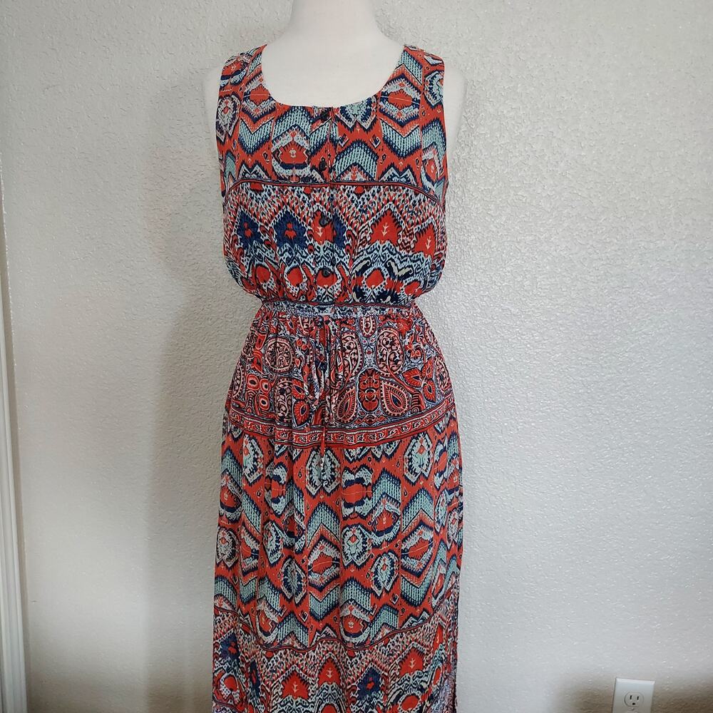 EnFocus Studio Orange Paisley Maxi Dress Size 10 - Picture 3 of 14